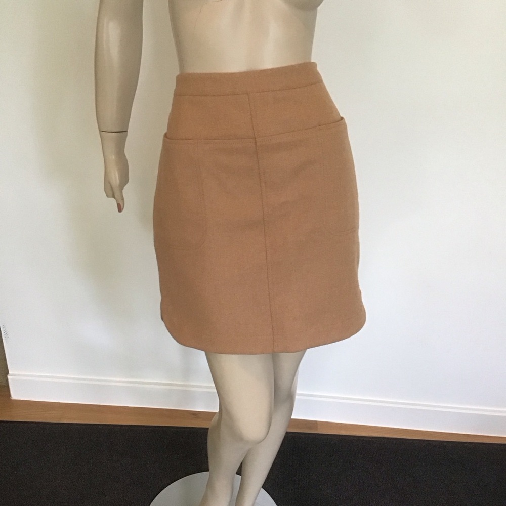 Vineyard Vines Tan Camel Wool Blend Mini Pockets Skirt 2